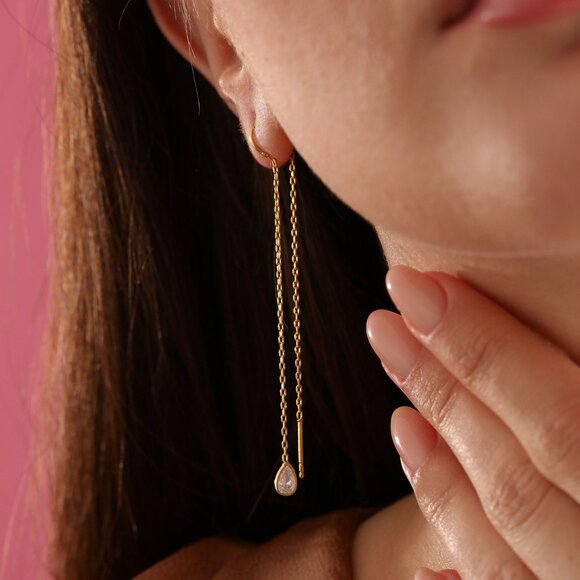 Gilaym jewellery Jewelry - Birthstone Earrings- Radiant Elegance Drop 925K Silver